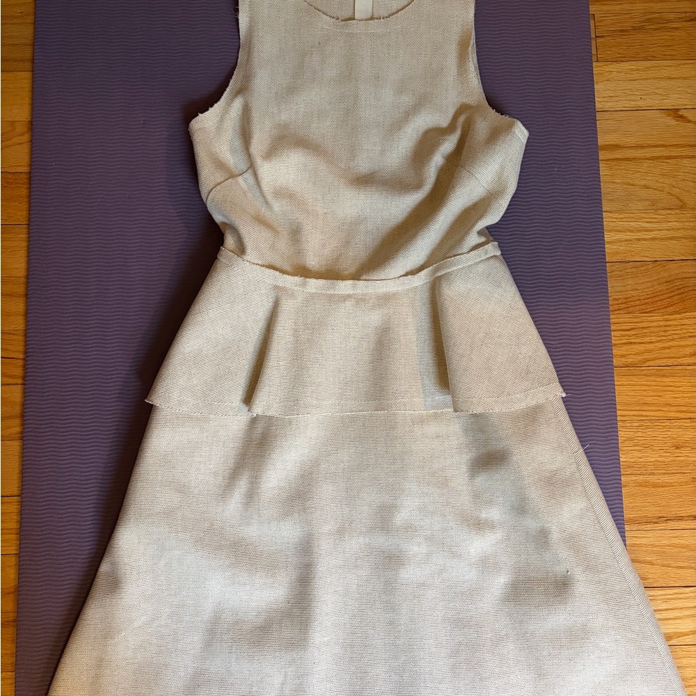 Banana Republic Cream Sleeveless Peplum Midi Dress